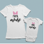 Mama Mouse Minnie Mouse anne kız kombin set